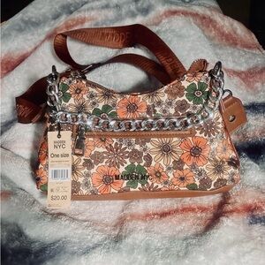 Floral Women's Bag - Brown and Orange